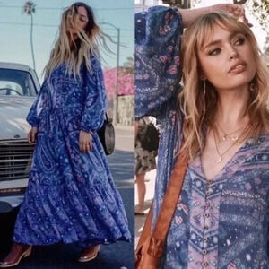 FP TO LOVE celestial/floral print midi dress Small